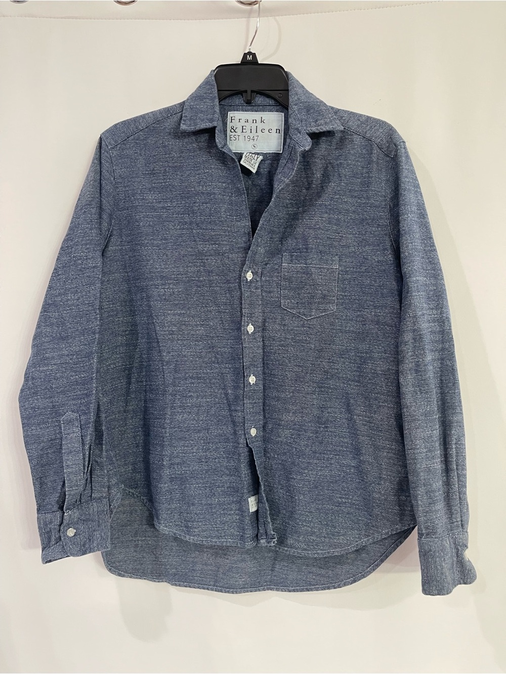 Frank and Eileen Eileen button down long sleeve shirt blue luxury women’s small